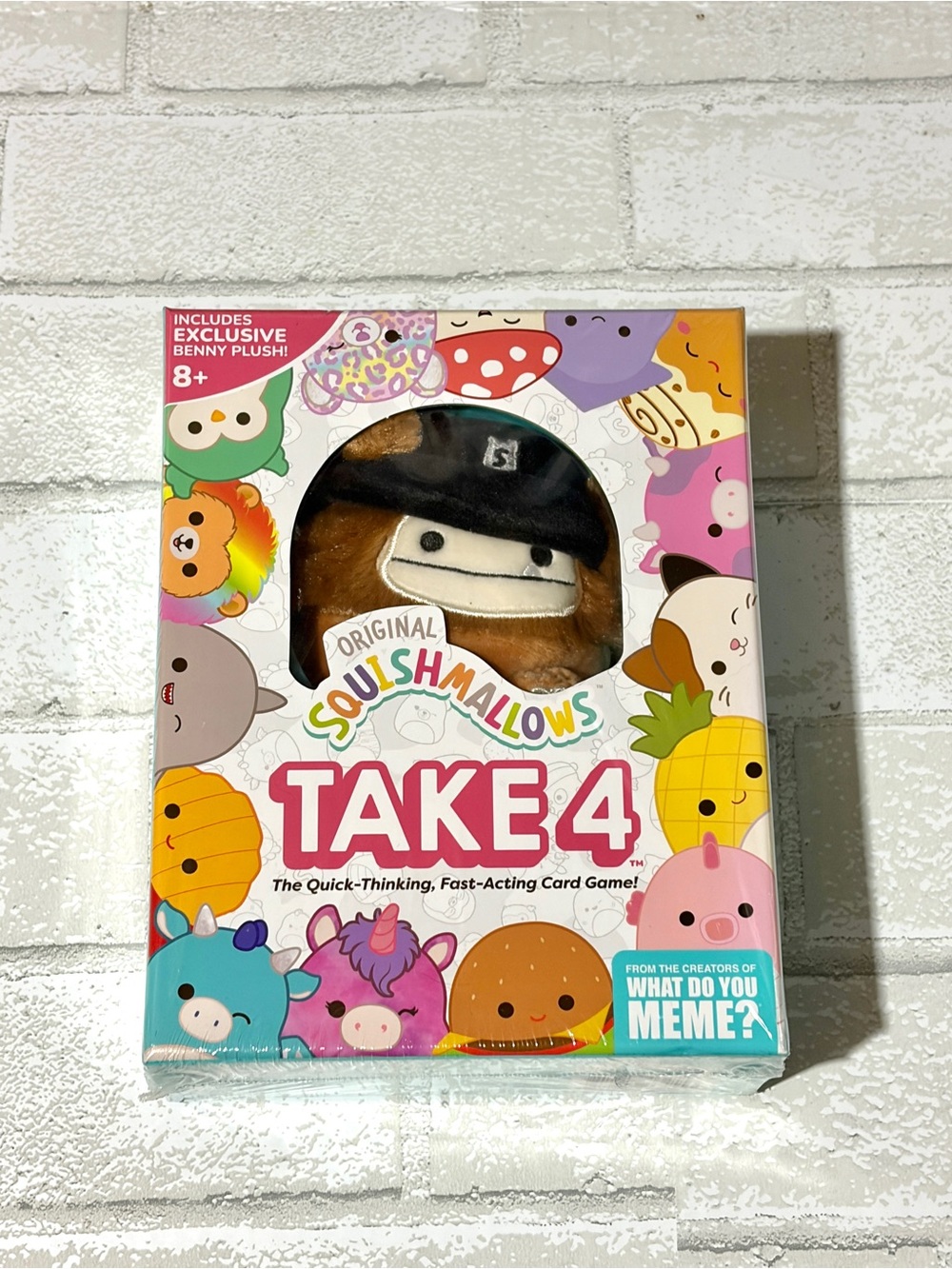 What Do You Meme Squishmallows Take 4 Card Game Brown Benny Bigfoot Plush NEW
